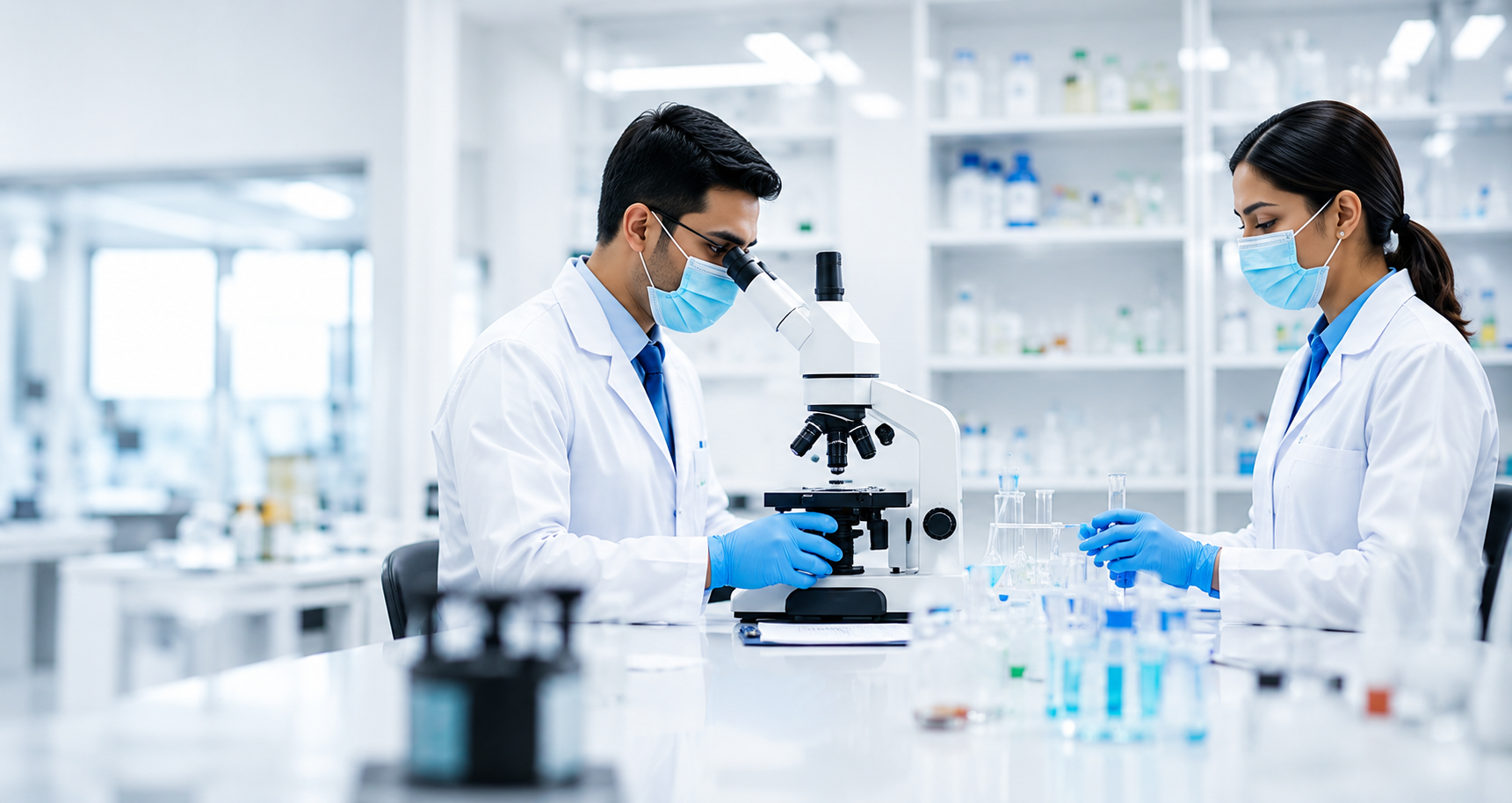 Hootone Remedies scientists at a microscope