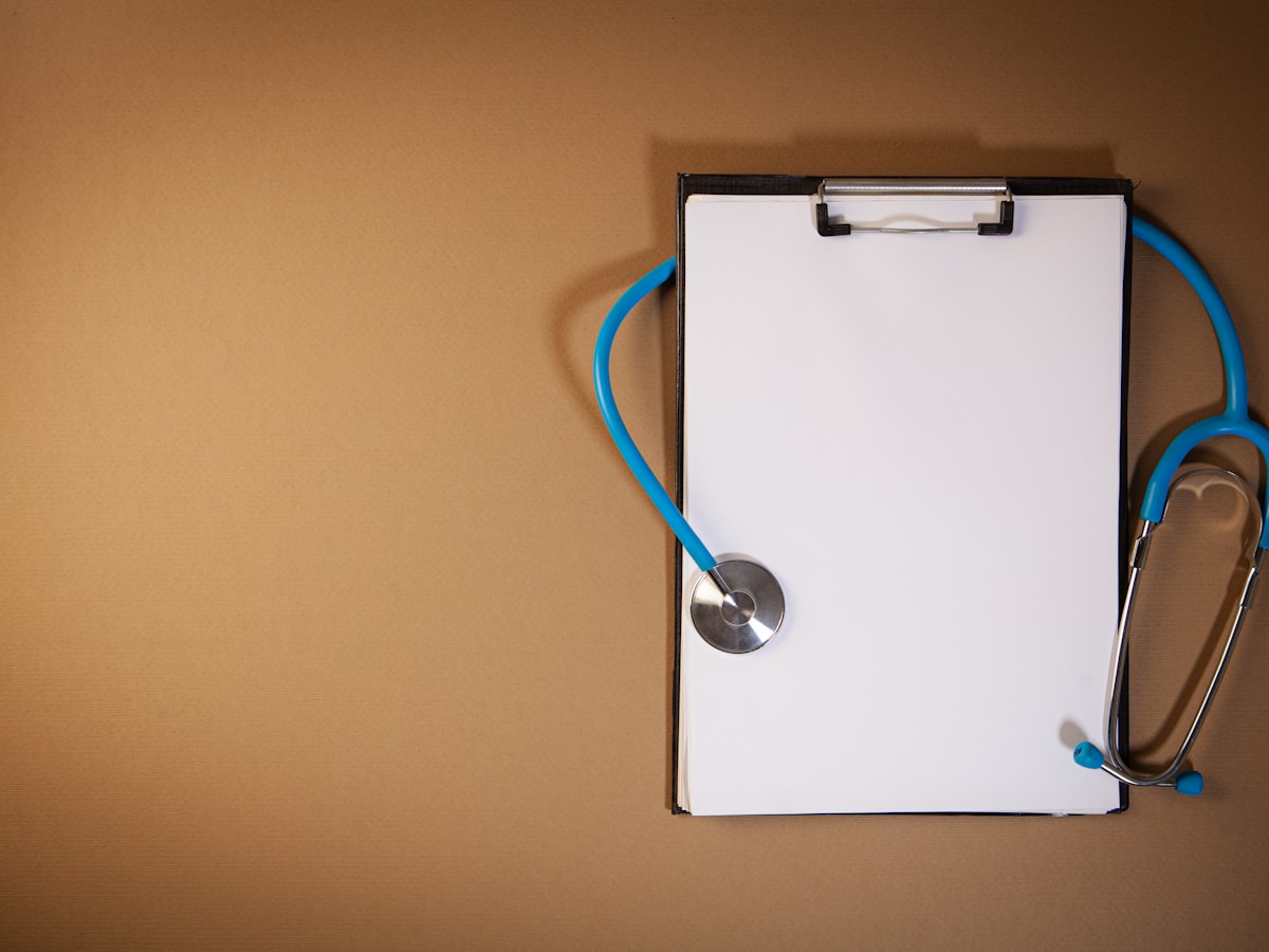 Medical clipboard and health monitoring chart